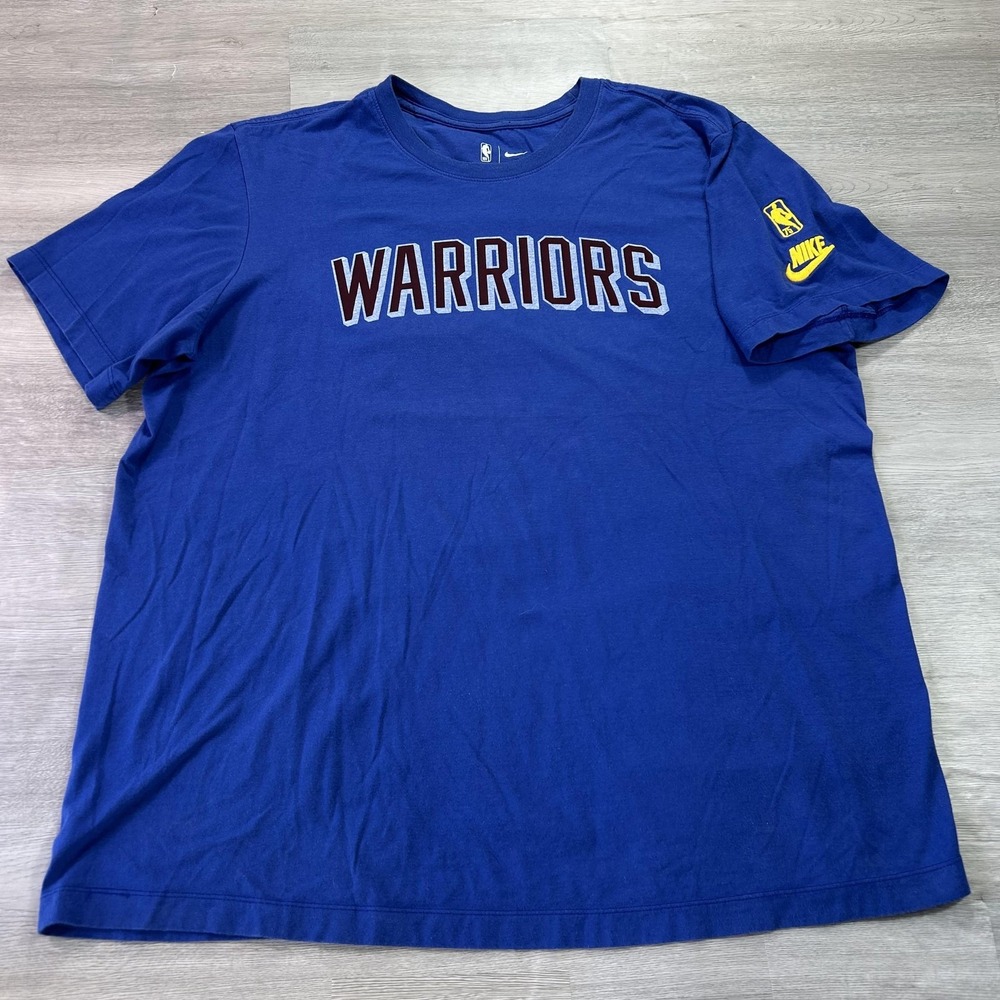 Golden State‎ Warriors Shirt Mens XL Blue NBA Basketball Nike The Nike Tee 75th